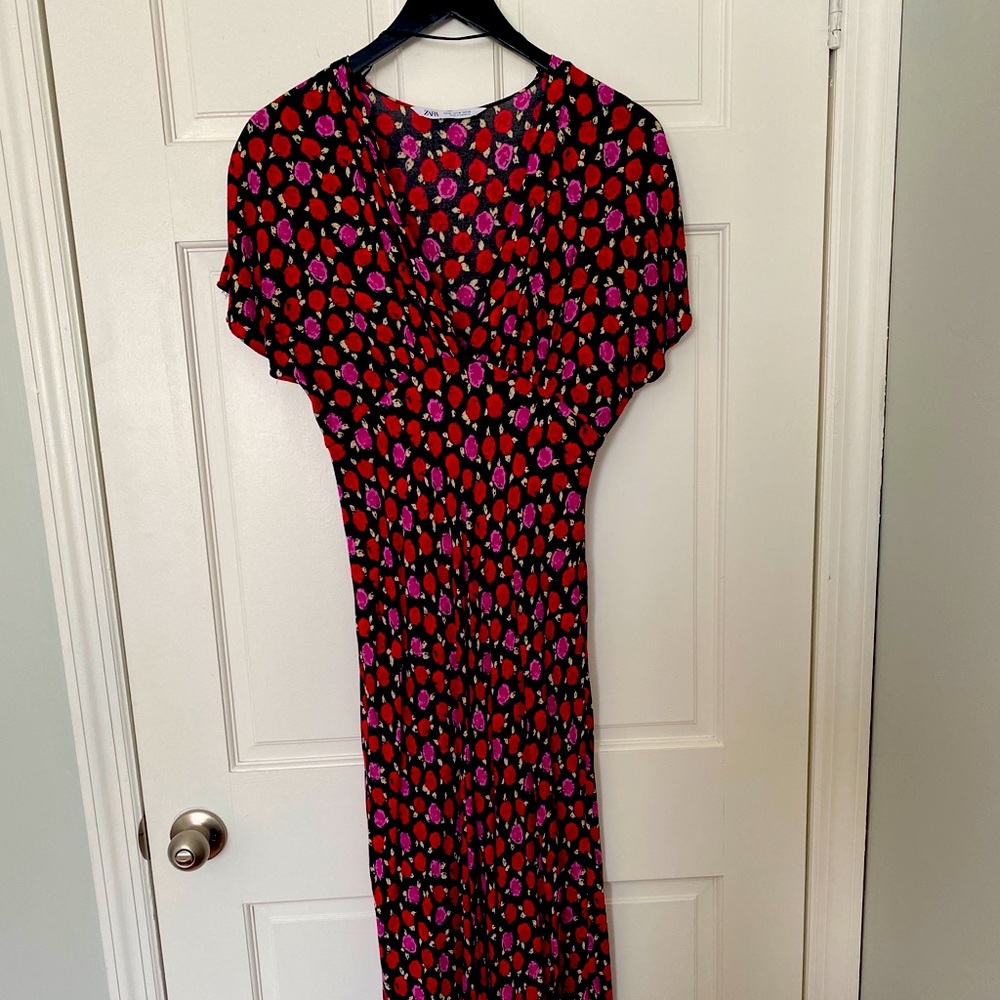 Zara floral midi dress